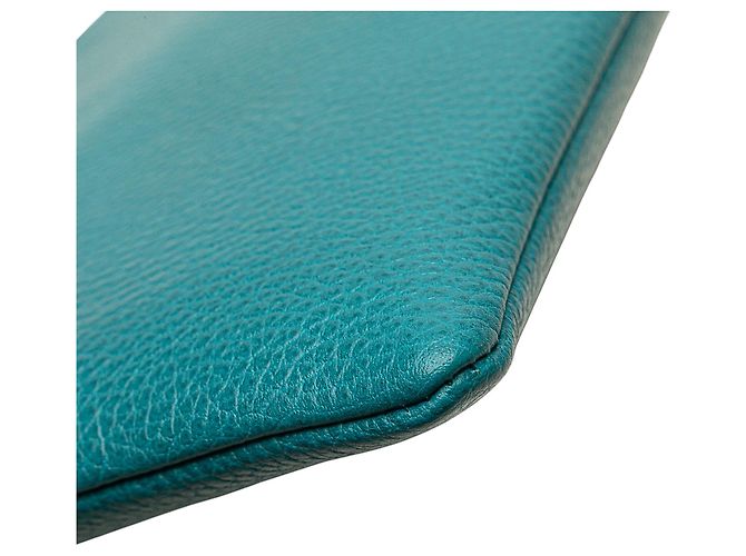 Bamboo Gucci Clutch aus blauer Kalbsleder mit Bambusgriff - Ansicht 8