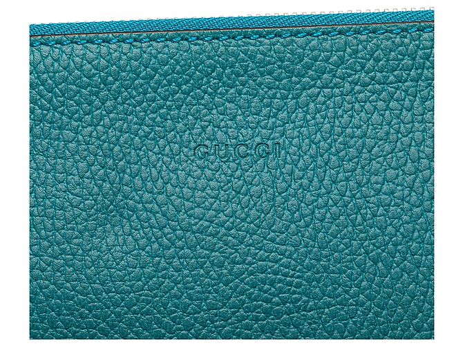 Bamboo Gucci Clutch aus blauer Kalbsleder mit Bambusgriff - Ansicht 9