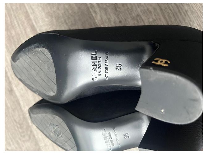 Chanel Uniform Pumps Schwarz Stoff Größe 36 - Ansicht 5