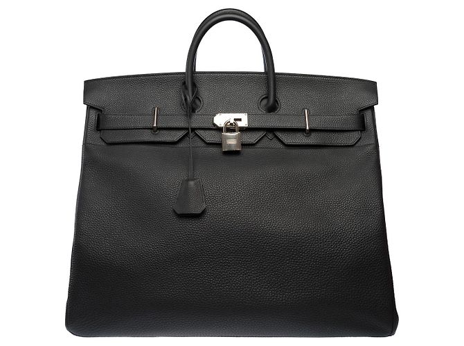 Haut à courroies Hermès Sac HERMES Haut a Courroies en Cuir Noir - 102970 - vue 2