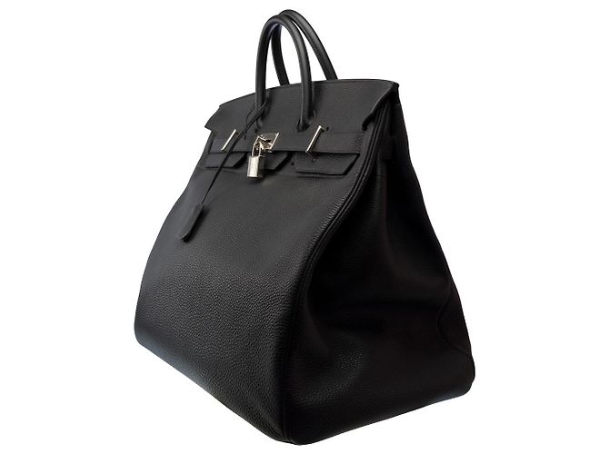 Haut à courroies Hermès Sac HERMES Haut a Courroies en Cuir Noir - 102970 - vue 4