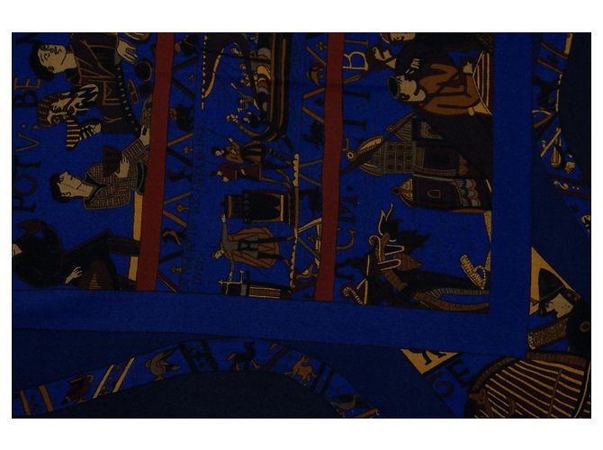 Hermès, La Gloria di gvillavme sciarpa in cashmere blu - vista 4