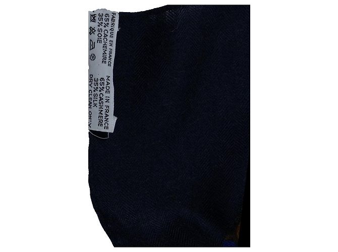 Hermès, La Gloria di gvillavme sciarpa in cashmere blu - vista 6
