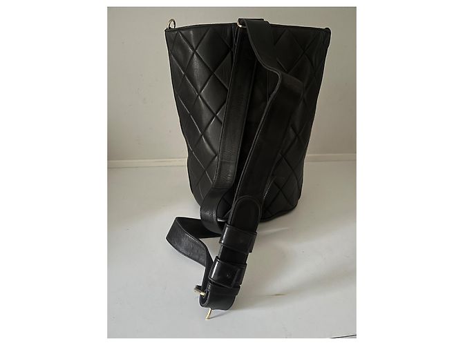 Zaino Chanel in pelle marrone - vista 3