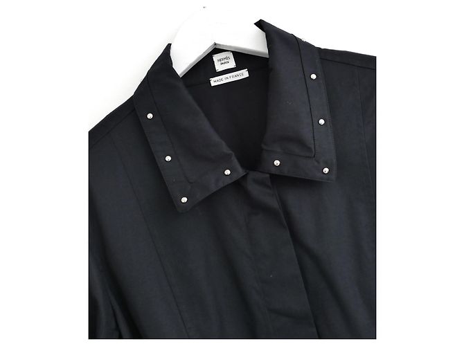 Abito camicia con borchie Hermès Primavera 2022 Nero - vista 2