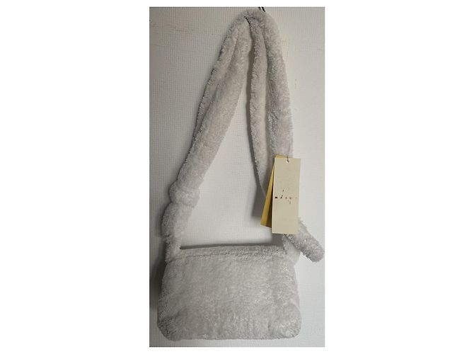 Borsa Marni in pelliccia sintetica bianca e verde Bianco - vista 13