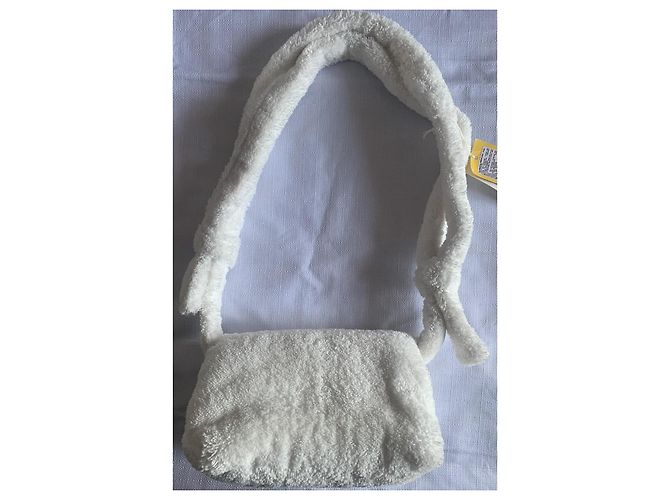 Borsa Marni in pelliccia sintetica bianca e verde Bianco - vista 4
