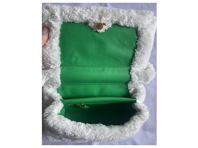 Borsa Marni in pelliccia sintetica bianca e verde Bianco - vista 6