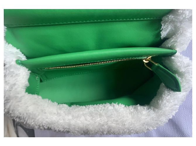 Borsa Marni in pelliccia sintetica bianca e verde Bianco - vista 9