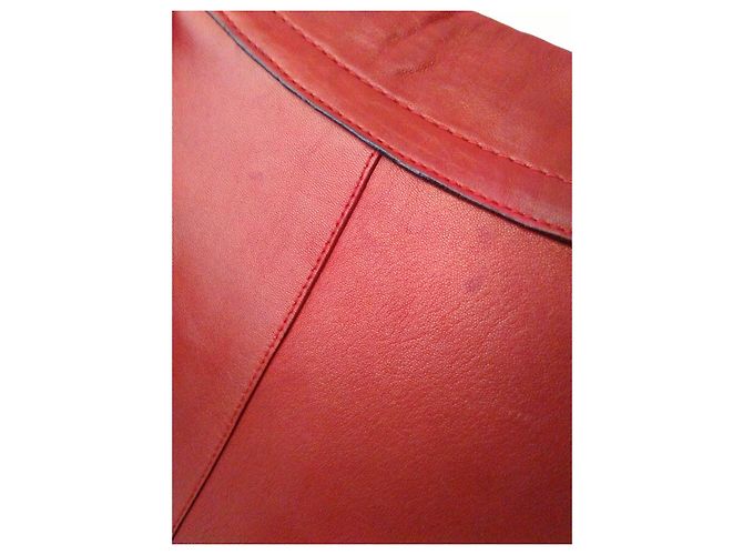 Chaqueta Caban Prada de cuero roja - vista 10