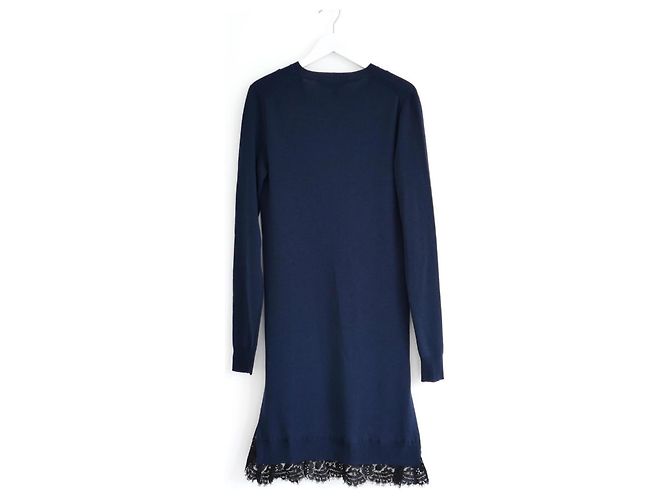 Strickkleid mit Spitzenrand Louis Vuitton Resort 2018 Marineblau - Ansicht 2