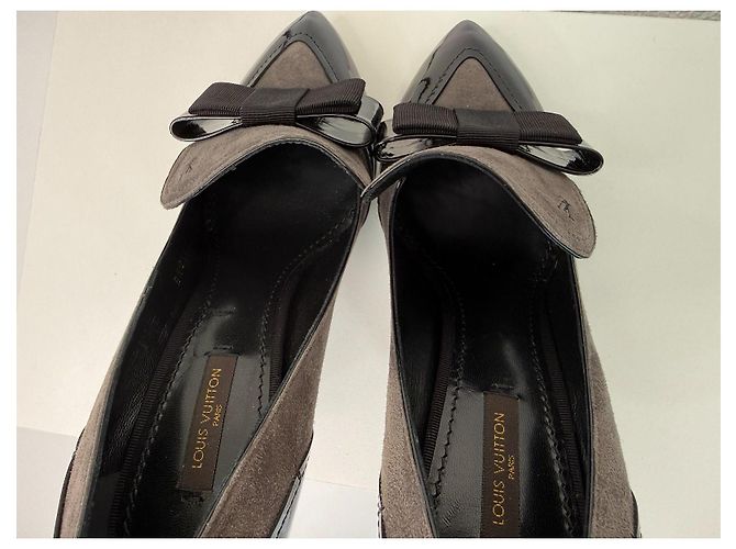 Louis Vuitton Bow Pumps 37.5 Black Grey Schwarz Grau - Ansicht 11