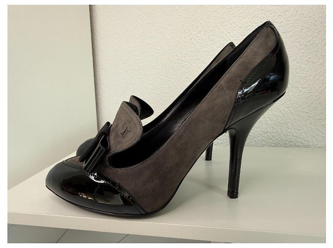 Louis Vuitton Bow Pumps 37.5 Black Grey Schwarz Grau - Ansicht 2