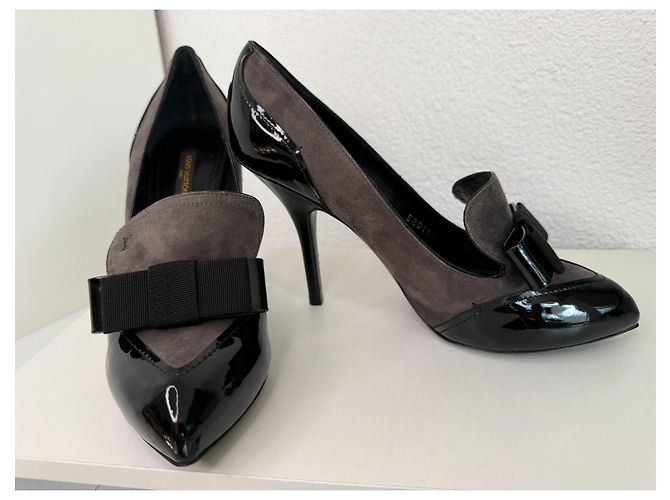 Louis Vuitton Bow Pumps 37.5 Black Grey Schwarz Grau - Ansicht 5