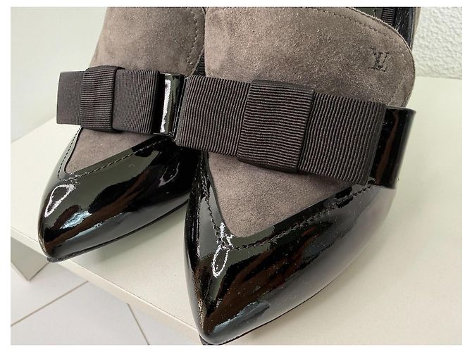 Louis Vuitton Bow Pumps 37.5 Black Grey Schwarz Grau - Ansicht 6