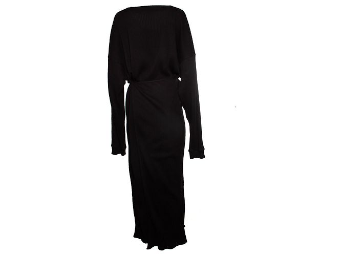 Autre Marque Baserange, maxikleid mit Rippstruktur Schwarz - Ansicht 3