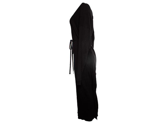 Autre Marque Baserange, maxikleid mit Rippstruktur Schwarz - Ansicht 4