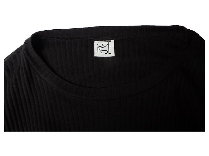 Autre Marque Baserange, maxikleid mit Rippstruktur Schwarz - Ansicht 6