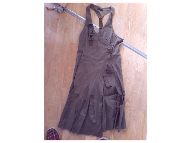 Vestido Ikks de algodón caqui - vista 4