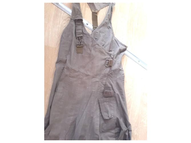 Vestido Ikks de algodón caqui - vista 6