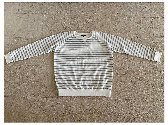 Suéter listrado Adolfo Dominguez ecru/cinza claro T. 7 (XL a XXL) - Novo Creme - vista 2