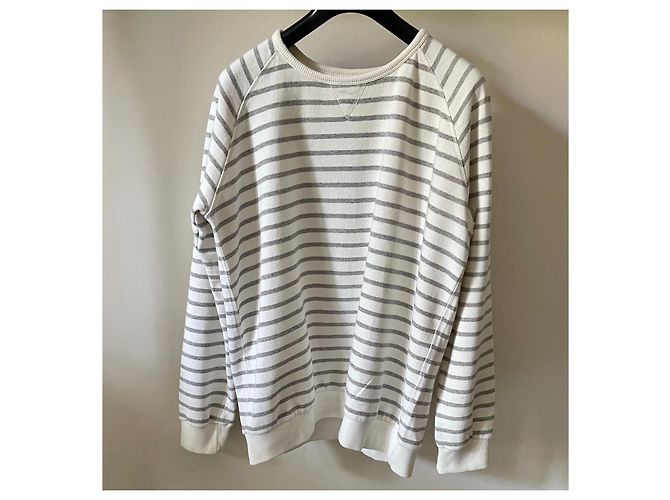 Suéter listrado Adolfo Dominguez ecru/cinza claro T. 7 (XL a XXL) - Novo Creme - vista 3