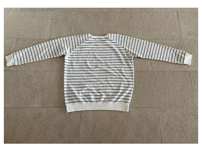 Suéter listrado Adolfo Dominguez ecru/cinza claro T. 7 (XL a XXL) - Novo Creme - vista 5