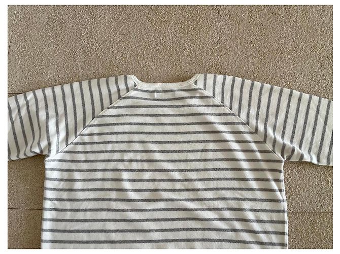 Suéter listrado Adolfo Dominguez ecru/cinza claro T. 7 (XL a XXL) - Novo Creme - vista 6