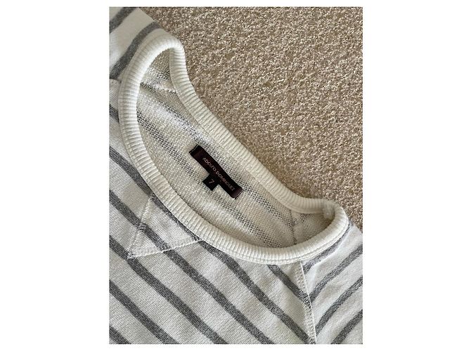 Suéter listrado Adolfo Dominguez ecru/cinza claro T. 7 (XL a XXL) - Novo Creme - vista 9