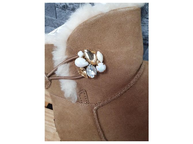 Botines Ugg Pearl Gem Bling de piel de ciervo marrón Castaño - vista 2