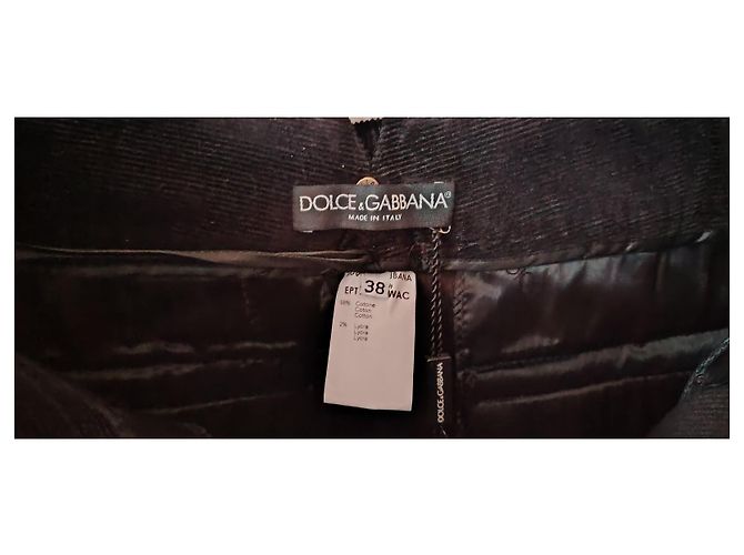 DOLCE & GABBANA RIPPENVELVETHOSE. Schwarz - Ansicht 2