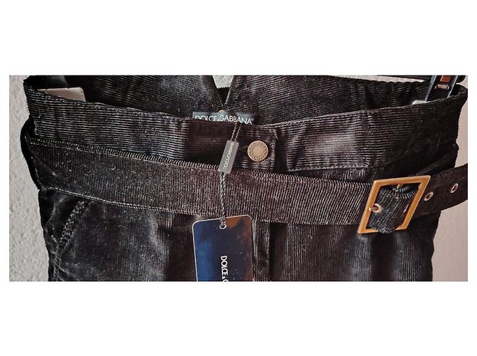 DOLCE & GABBANA RIPPENVELVETHOSE. Schwarz - Ansicht 5