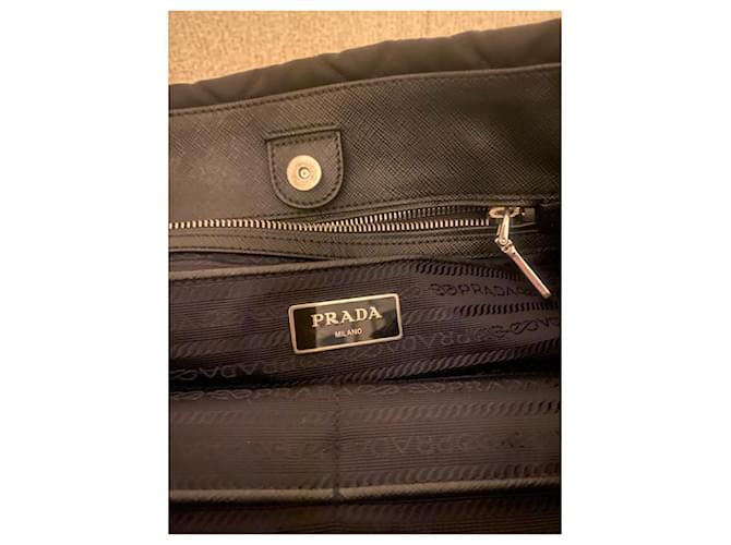 Borsa Tote Prada TESSUTO IMPUNTU Nera Nero - vista 13