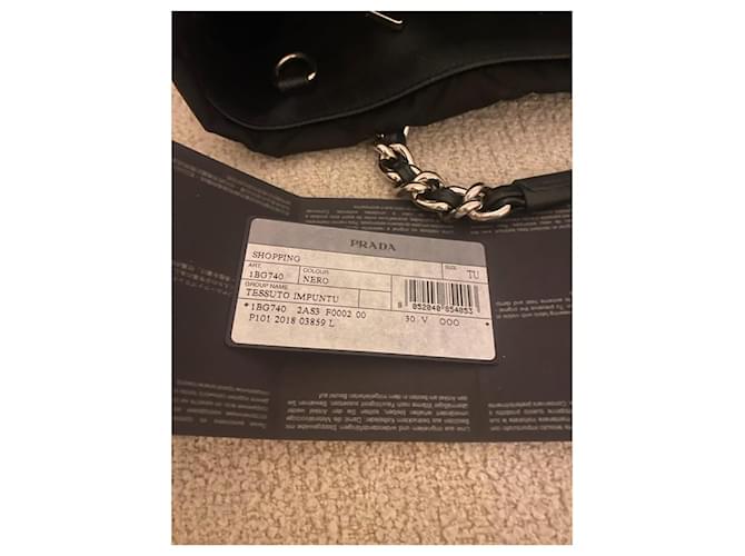 Borsa Tote Prada TESSUTO IMPUNTU Nera Nero - vista 18