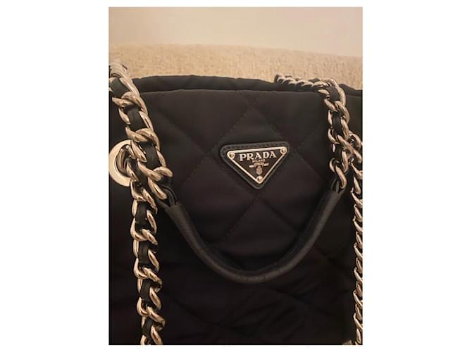 Borsa Tote Prada TESSUTO IMPUNTU Nera Nero - vista 3