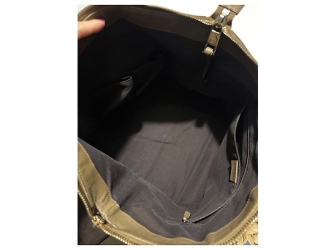 Borsa tote Gucci Diamante in pelle kaki Cachi - vista 12