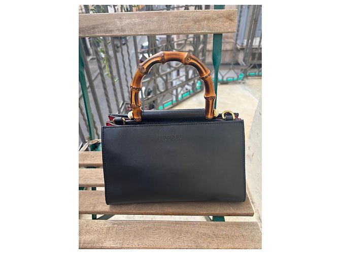 Borsa a mano Gucci Nymphaea in pelle nera Nero - vista 14