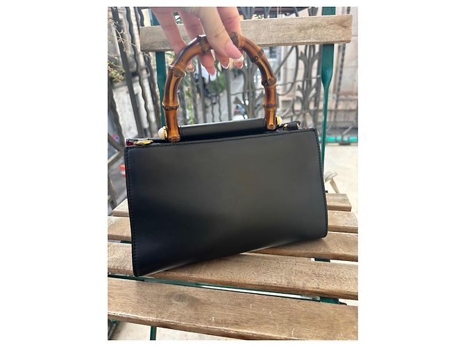 Borsa a mano Gucci Nymphaea in pelle nera Nero - vista 15