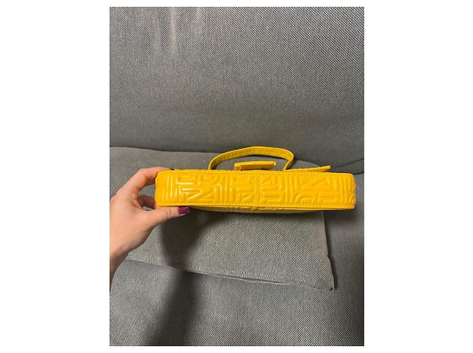 Borsa a mano Fendi Baguette in pelle gialla Giallo - vista 20