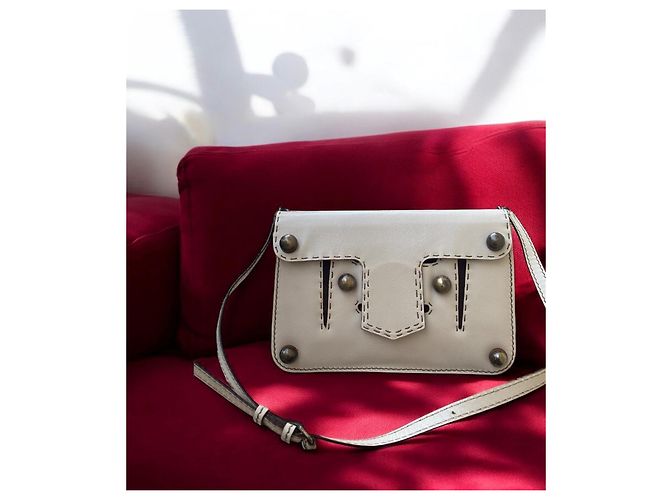 Borsa Fendi in pelle color eggshell Bianco sporco - vista 11