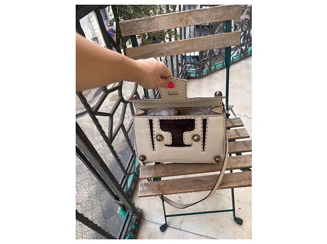 Borsa Fendi in pelle color eggshell Bianco sporco - vista 19