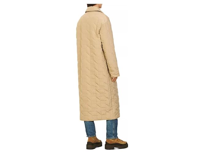 Sandro abrigo largo acolchado Stuart beige - vista 3