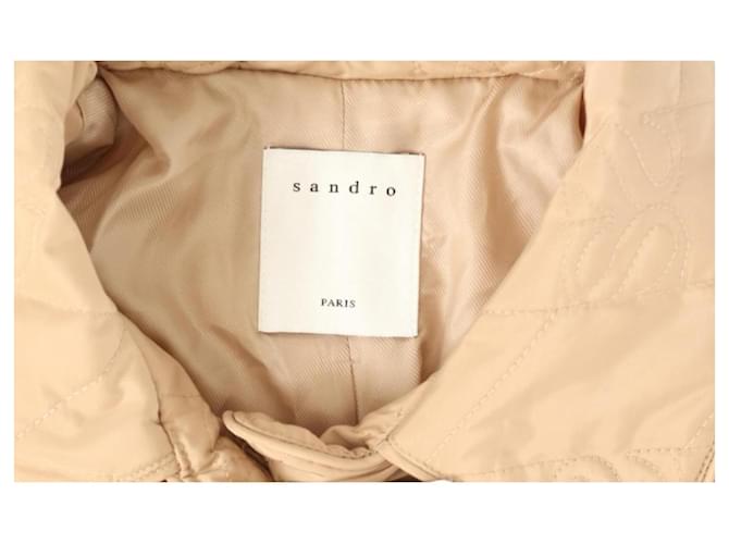 Sandro abrigo largo acolchado Stuart beige - vista 4