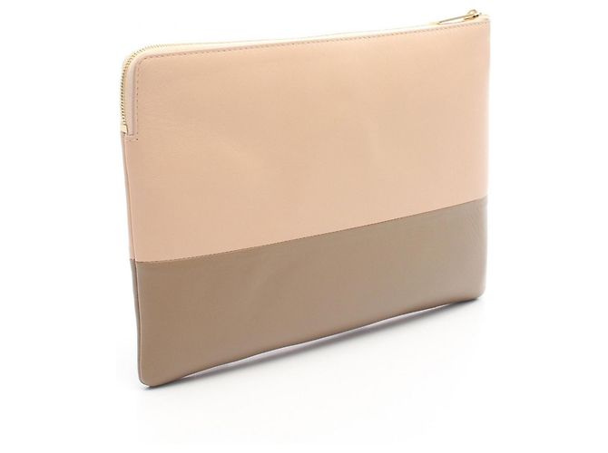 Céline Clutch in pelle beige Celine - vista 2