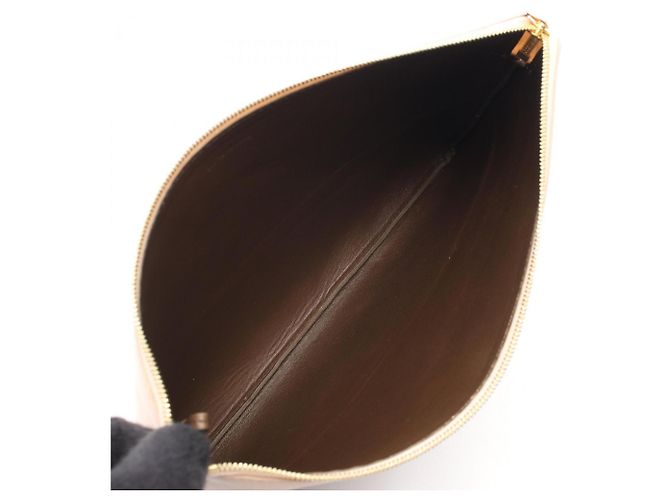 Céline Clutch in pelle beige Celine - vista 3