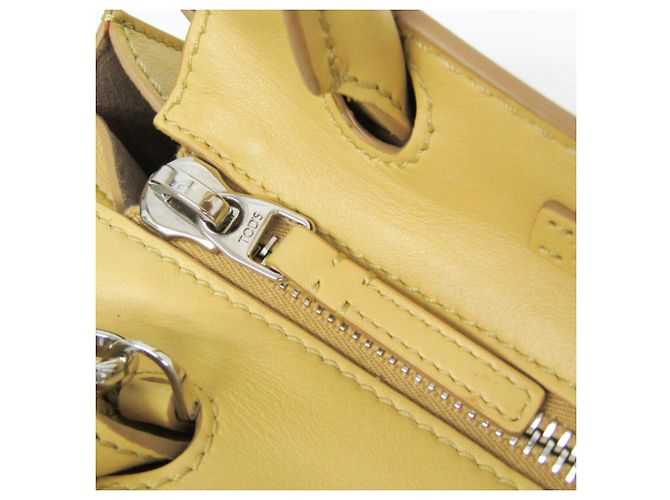 Borsa in pelle gialla Tod's Sella Giallo - vista 10