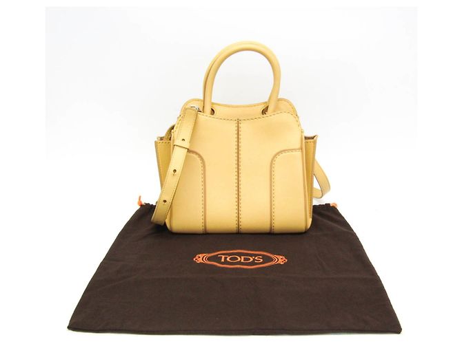 Borsa in pelle gialla Tod's Sella Giallo - vista 2