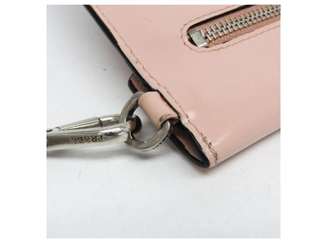 Clutch in pelle con tracolla a catena Prada Rosa - vista 10