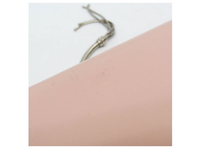 Clutch in pelle con tracolla a catena Prada Rosa - vista 11