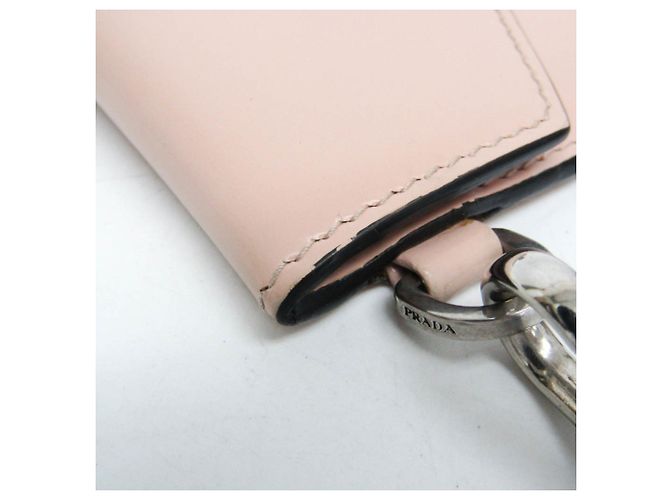 Clutch in pelle con tracolla a catena Prada Rosa - vista 12